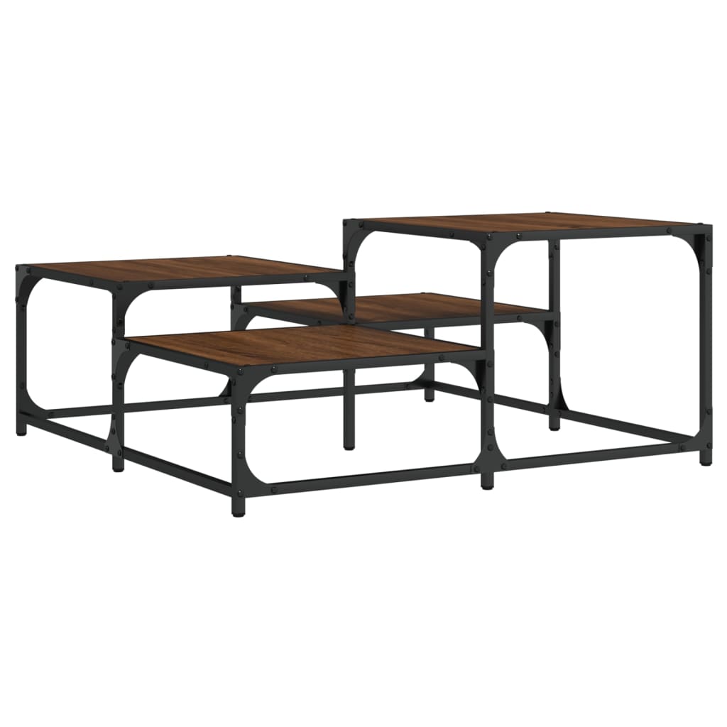 Table basse chêne marron 87,5x87,5x40 cm bois d'ingénierie Tables basses vidaXL   