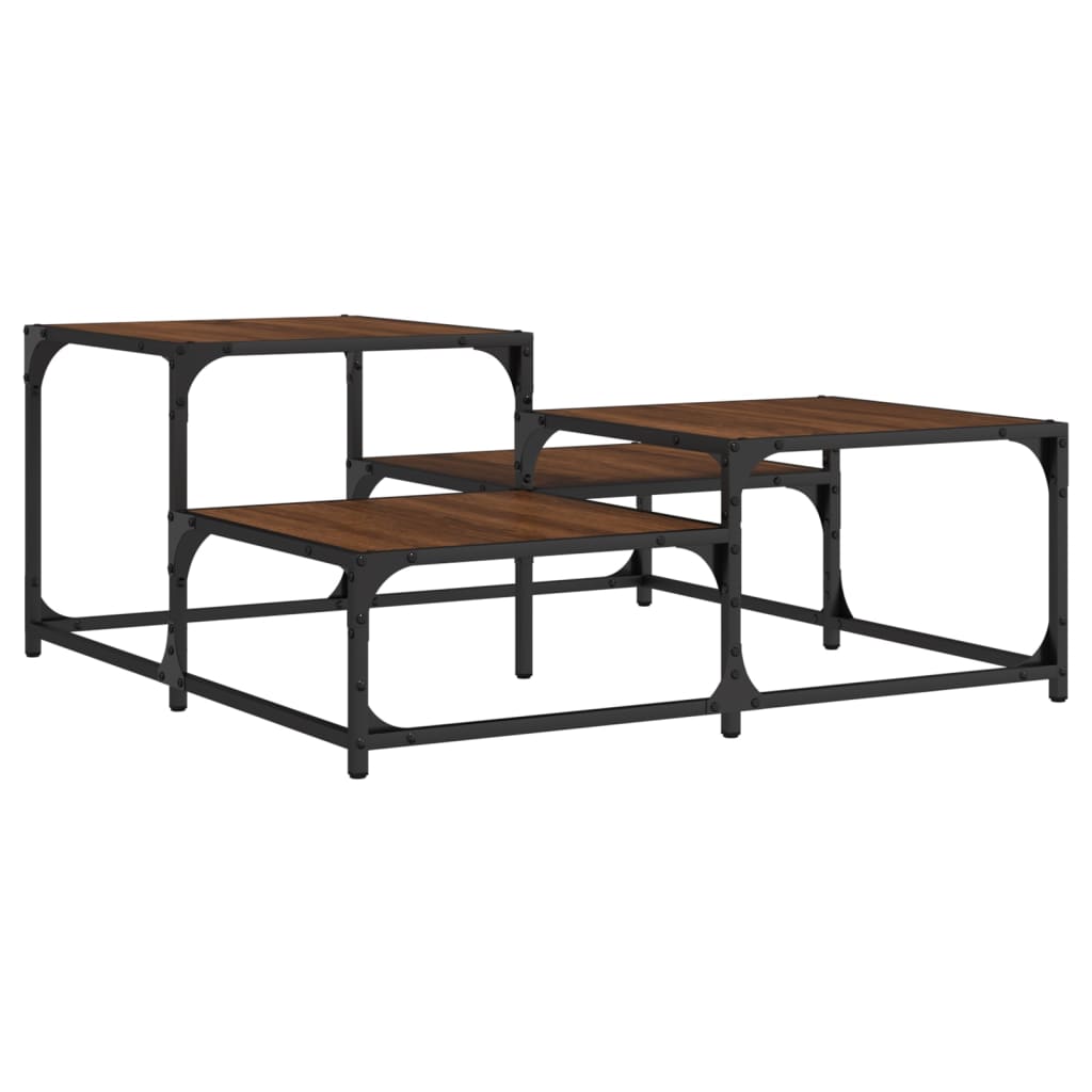 Table basse chêne marron 87,5x87,5x40 cm bois d'ingénierie Tables basses vidaXL   