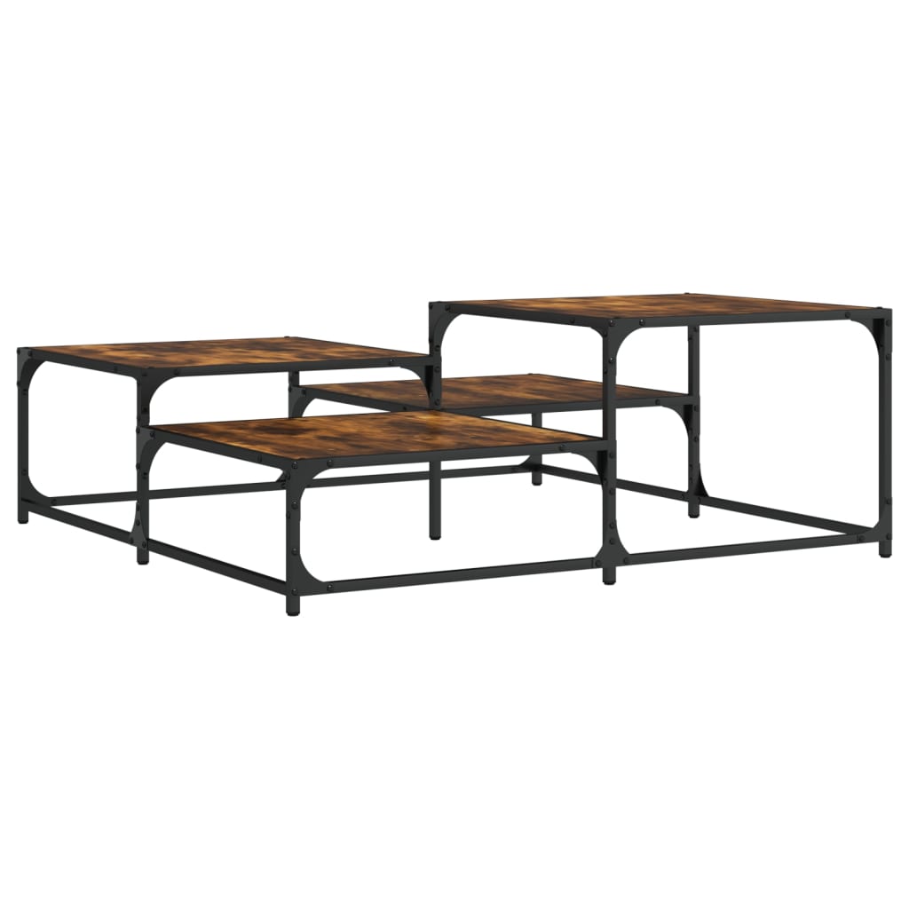 Table basse chêne fumé 107x107x40 cm bois d'ingénierie Tables basses vidaXL   