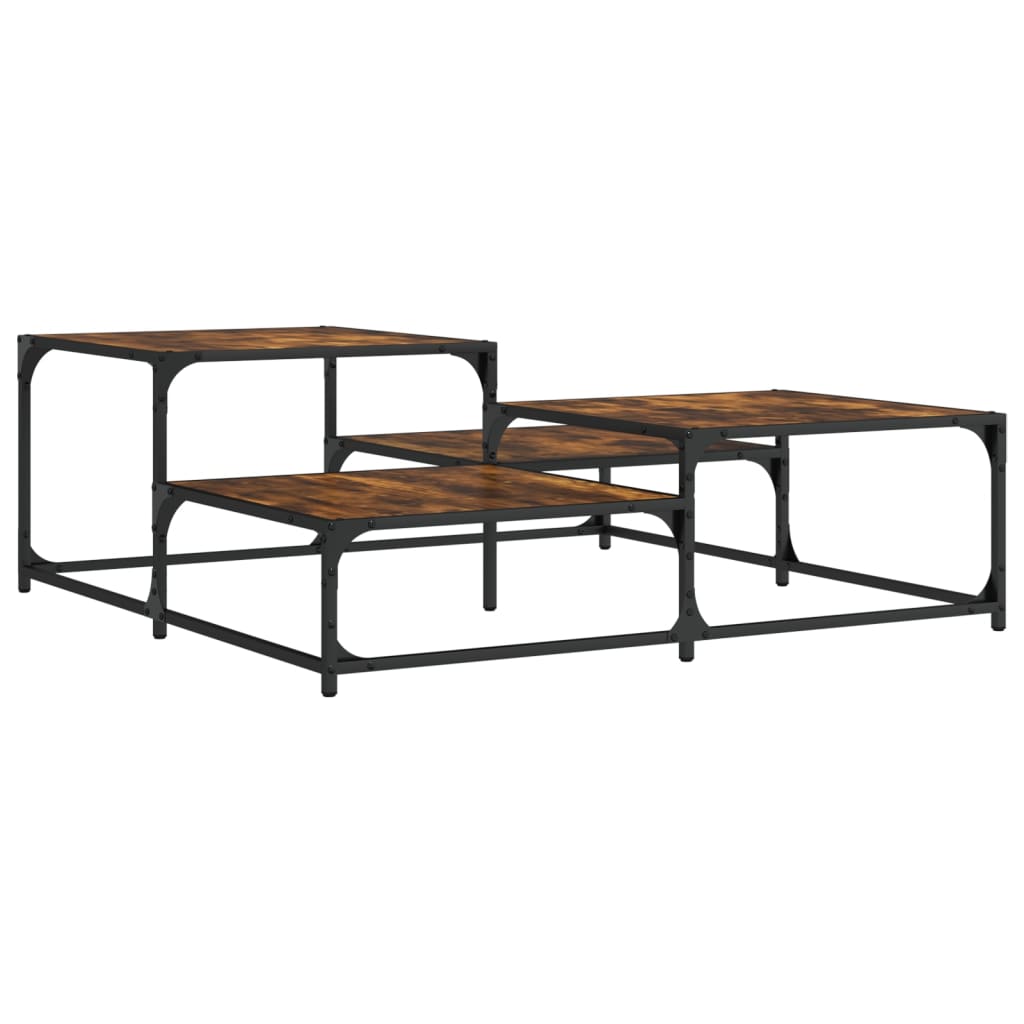 Table basse chêne fumé 107x107x40 cm bois d'ingénierie Tables basses vidaXL   