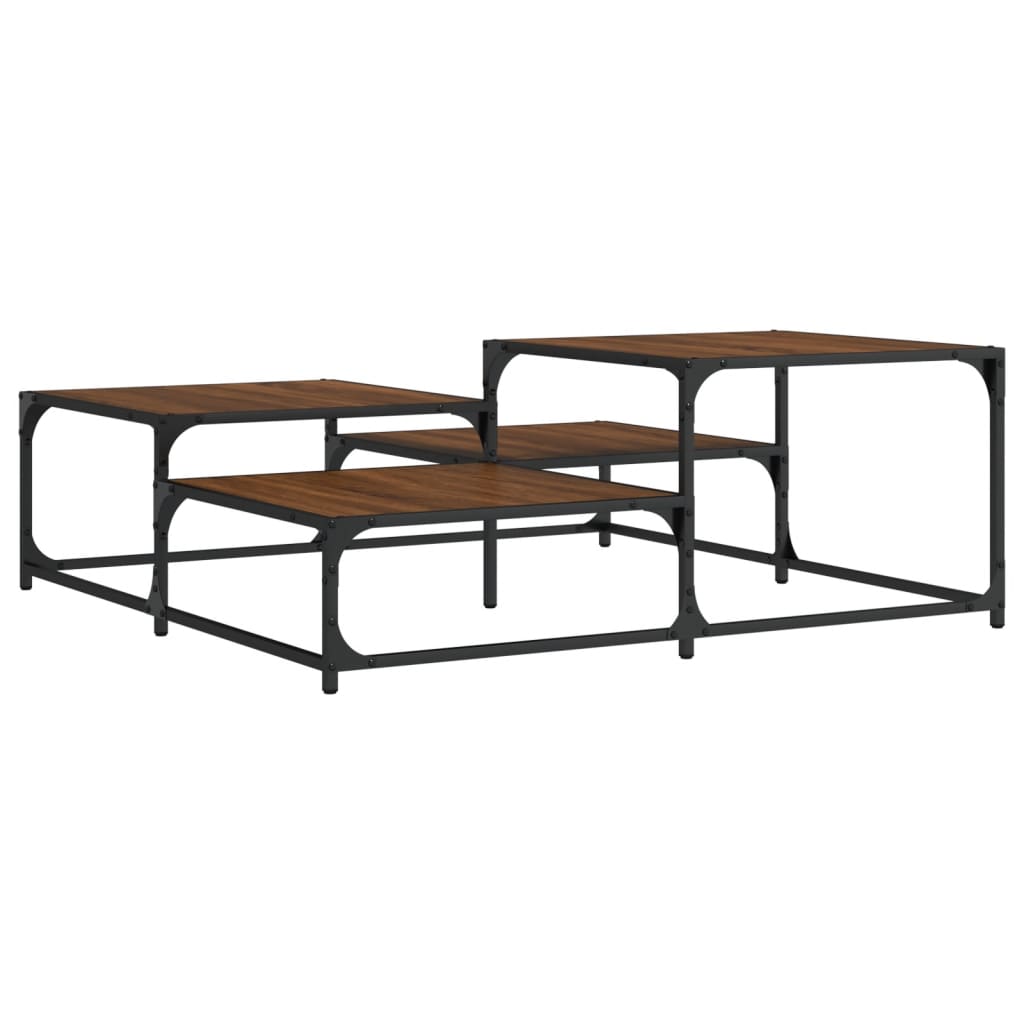 Table basse chêne marron 107x107x40 cm bois d'ingénierie Tables basses vidaXL   