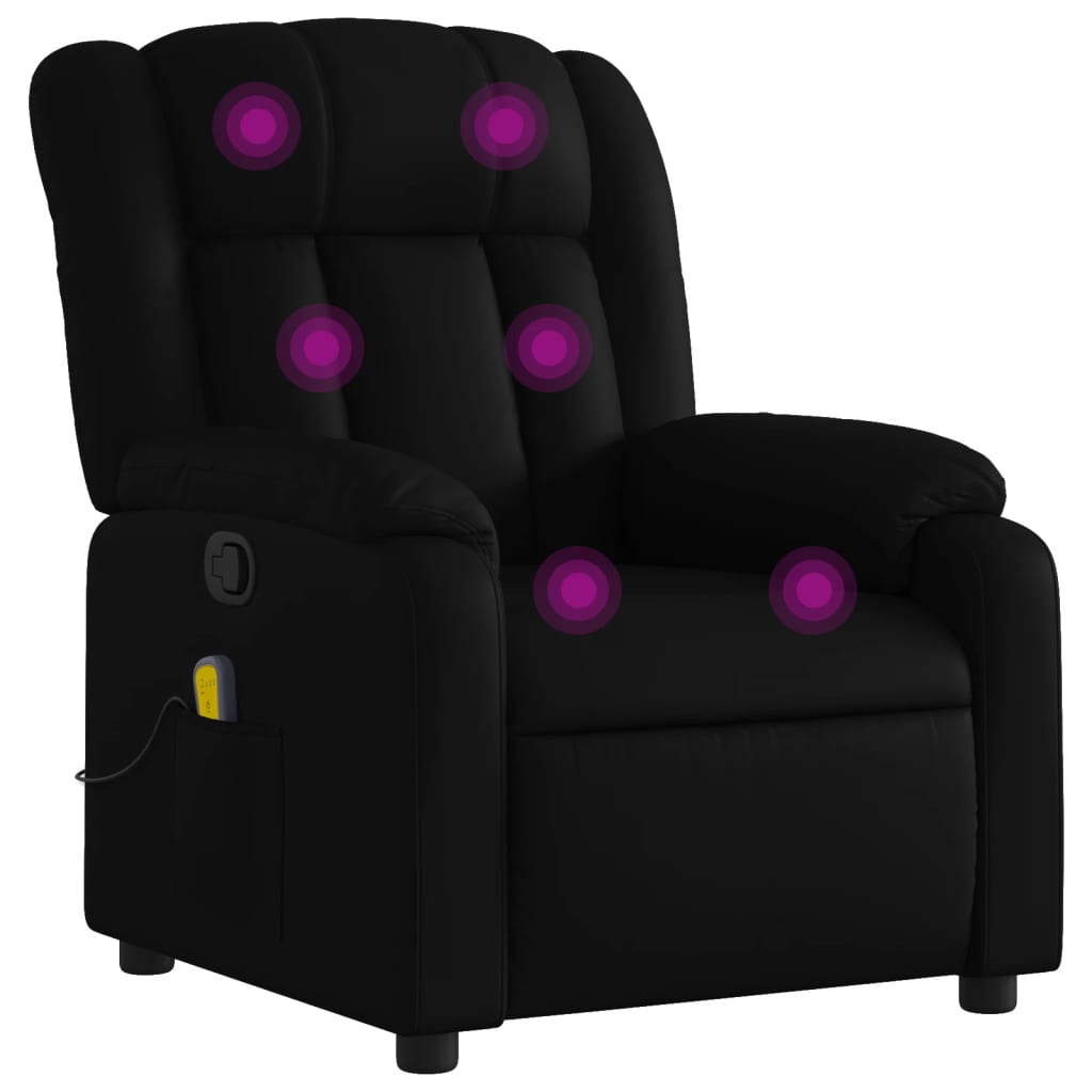 Fauteuil de massage inclinable Noir Similicuir Fauteuils vidaXL   