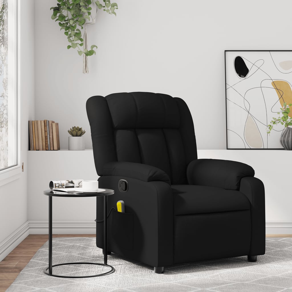 Fauteuil de massage inclinable Noir Similicuir Fauteuils vidaXL   