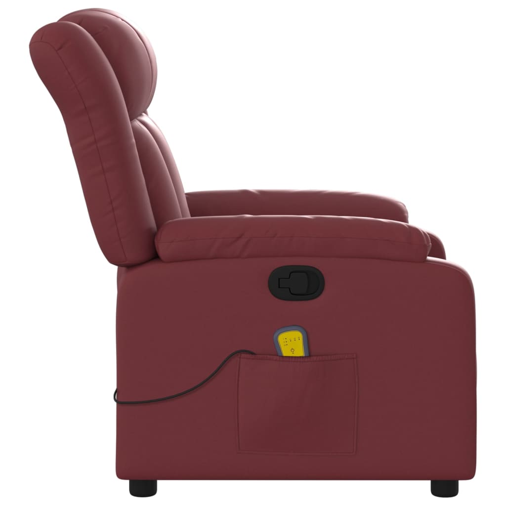 Fauteuil de massage inclinable Rouge bordeaux Similicuir Fauteuils vidaXL   