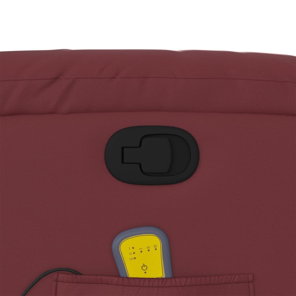 Fauteuil de massage inclinable Rouge bordeaux Similicuir Fauteuils vidaXL   