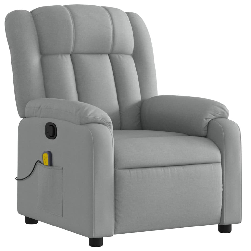 Fauteuil de massage inclinable Gris clair Tissu Fauteuils vidaXL   