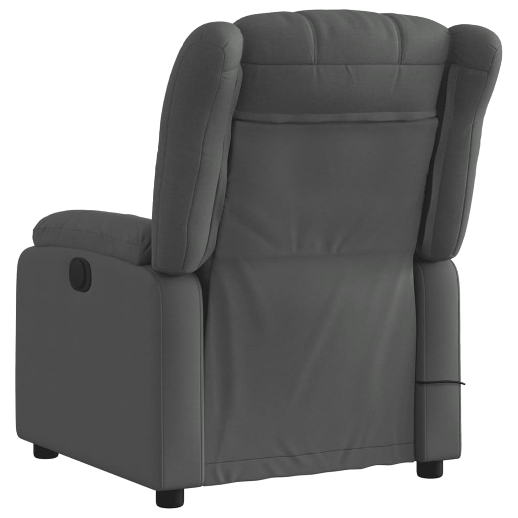 Fauteuil de massage inclinable Gris foncé Tissu Fauteuils vidaXL   