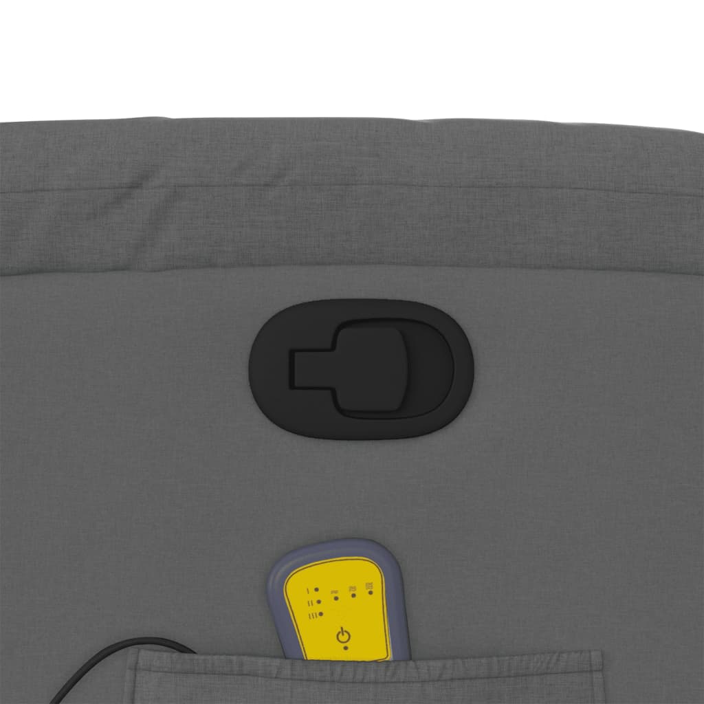Fauteuil de massage inclinable Gris foncé Tissu Fauteuils vidaXL   