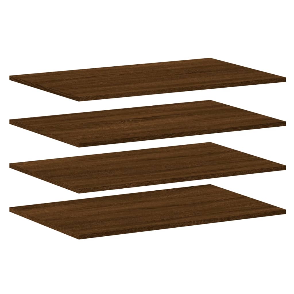 Étagères murales 4 pcs chêne marron 80x50x1,5cm bois ingénierie Étagères vidaXL   