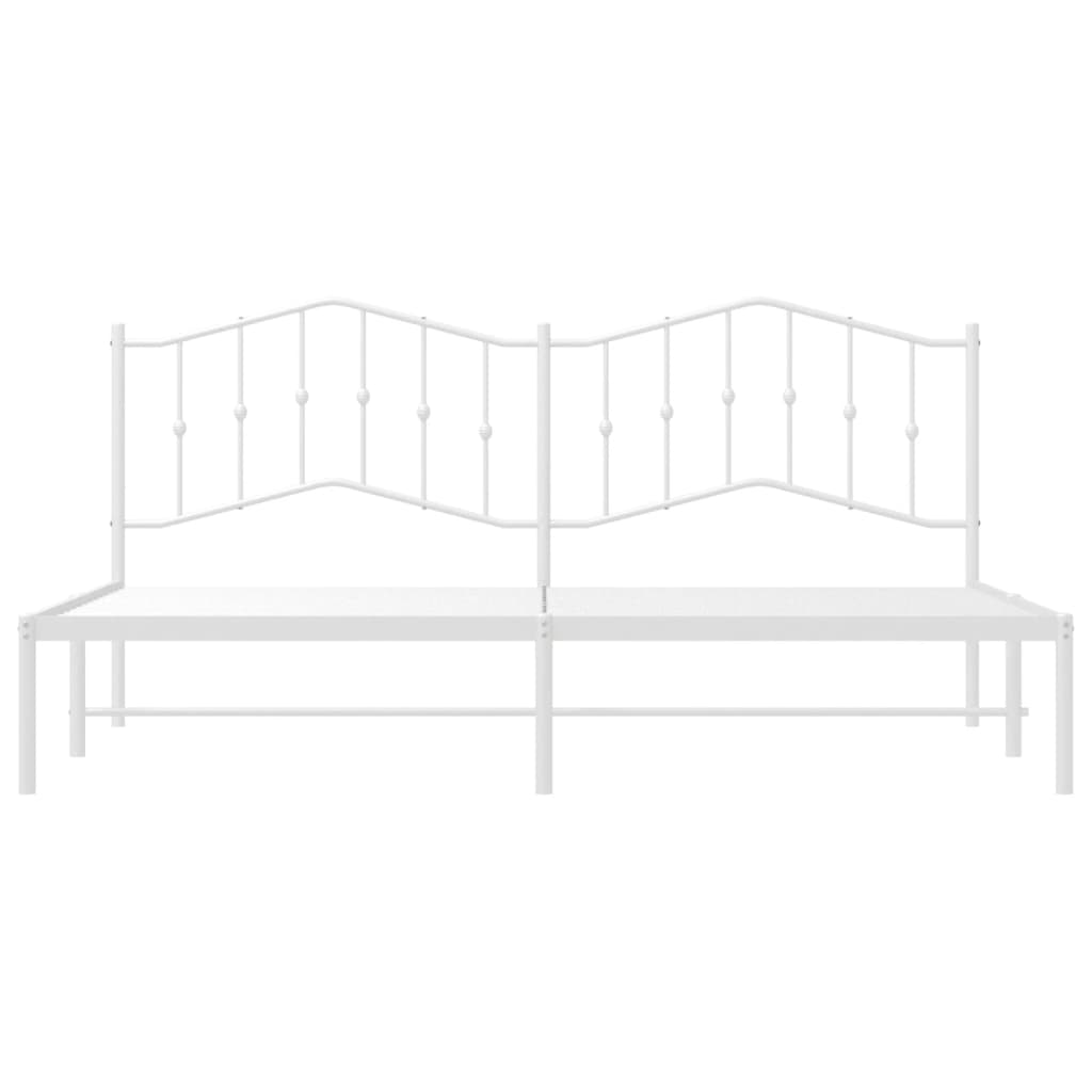 Cadre de lit métal avec tête de lit blanc 200x200 cm Lits & cadres de lit vidaXL   