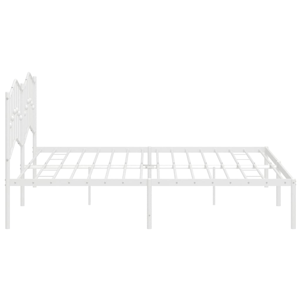 Cadre de lit métal avec tête de lit blanc 200x200 cm Lits & cadres de lit vidaXL   