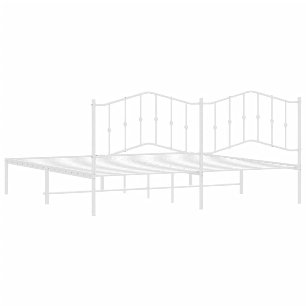 Cadre de lit métal avec tête de lit blanc 200x200 cm Lits & cadres de lit vidaXL   