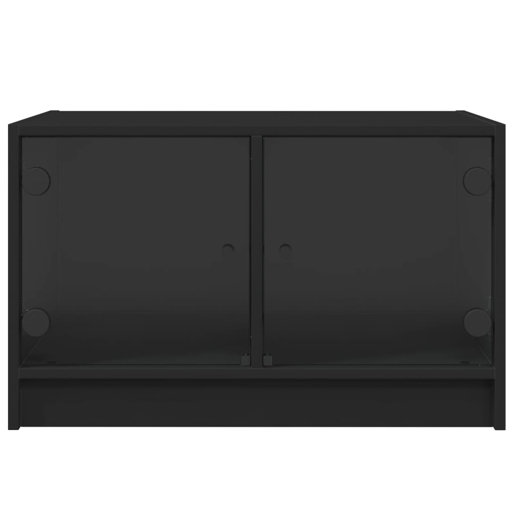 Table basse avec portes en verre noir 68x50x42 cm Tables basses vidaXL   