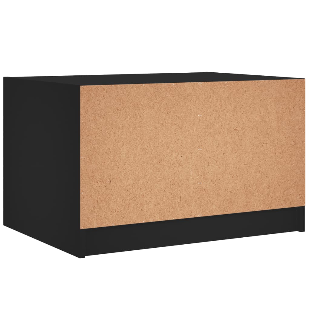 Table basse avec portes en verre noir 68x50x42 cm Tables basses vidaXL   