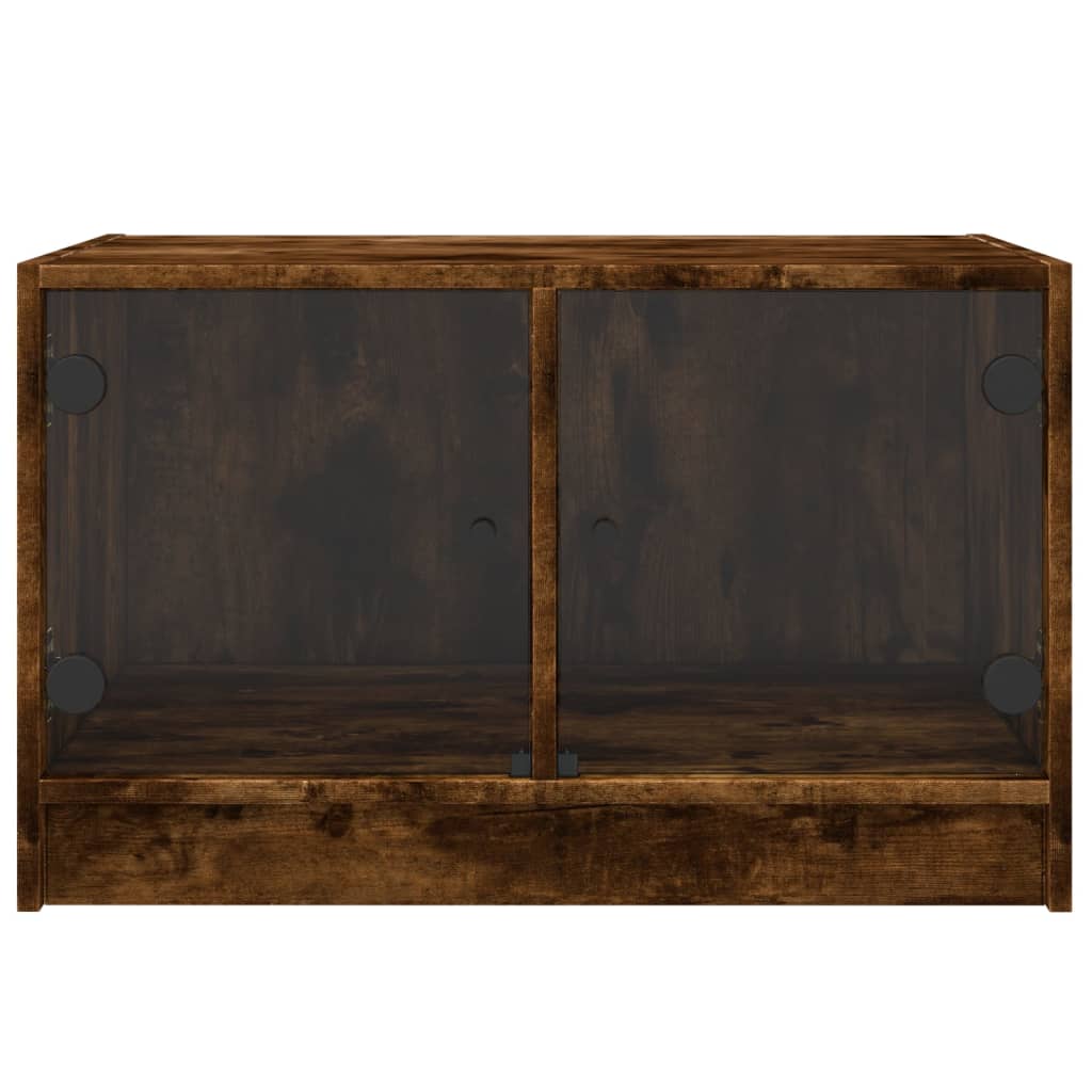Table basse avec portes en verre chêne fumé 68x50x42 cm Tables basses vidaXL   