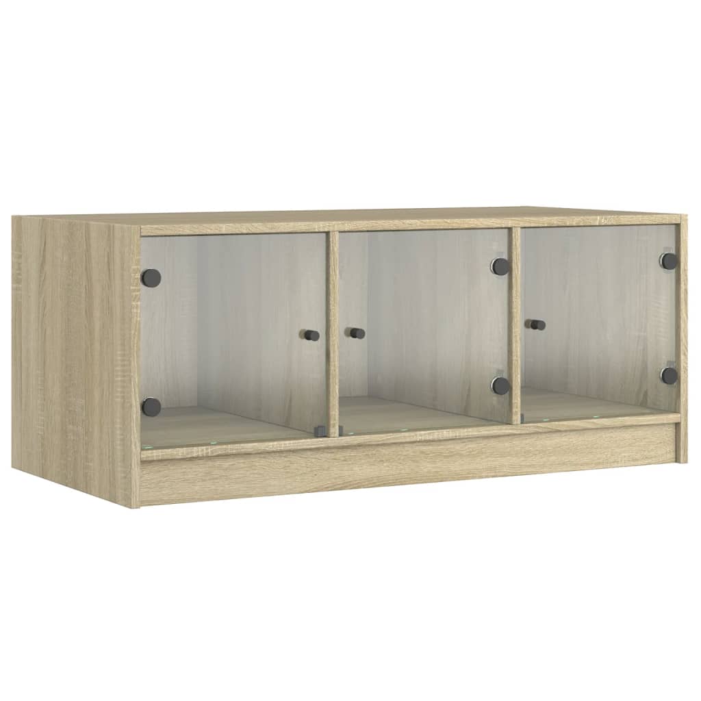 Table basse avec portes en verre chêne sonoma 102x50x42 cm Tables basses vidaXL   