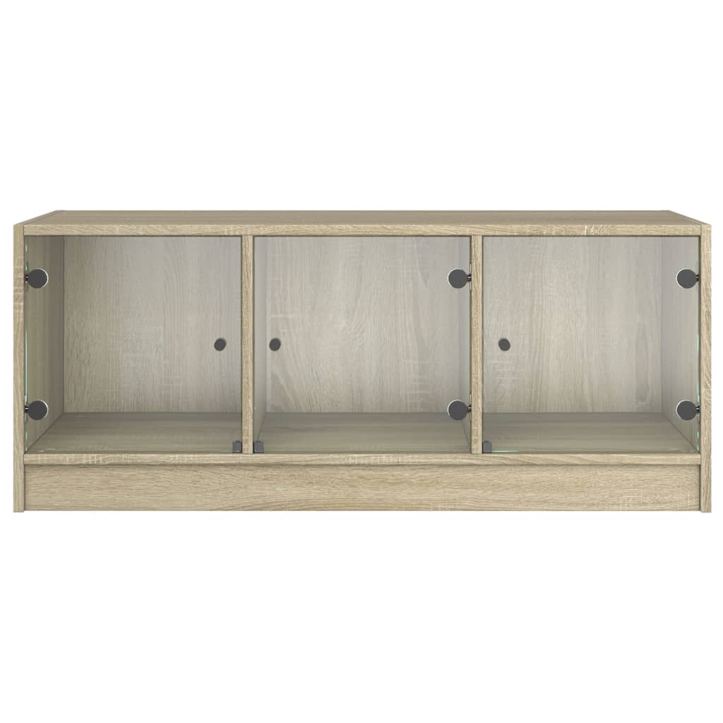 Table basse avec portes en verre chêne sonoma 102x50x42 cm Tables basses vidaXL   
