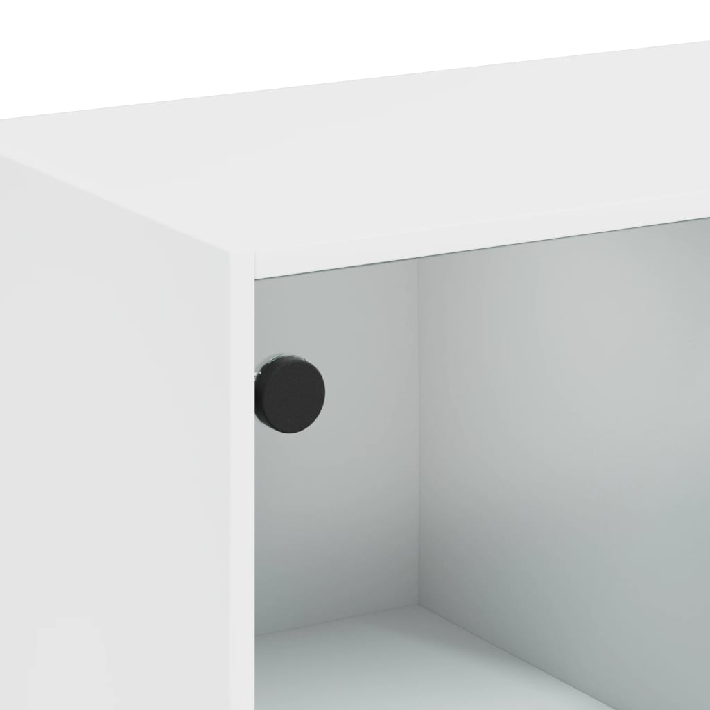 Armoire latérale avec portes en verre blanc 68x37x75,5 cm Buffets & bahuts vidaXL   