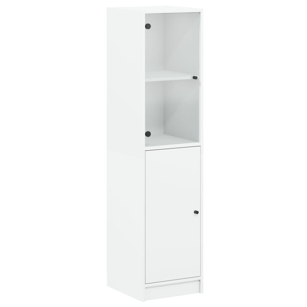Buffet avec porte en verre blanc 35x37x142 cm Buffets & bahuts vidaXL   