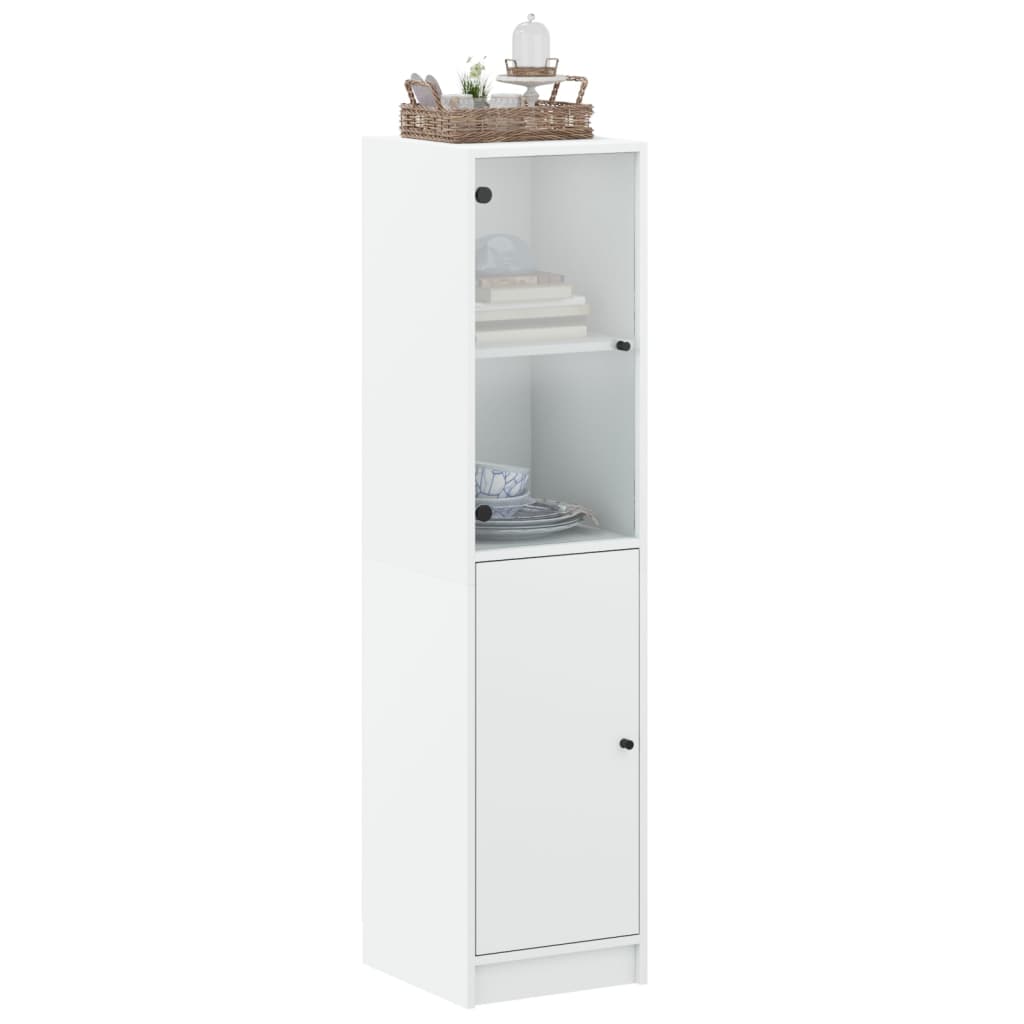 Buffet avec porte en verre blanc 35x37x142 cm Buffets & bahuts vidaXL   