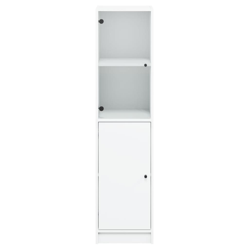 Buffet avec porte en verre blanc 35x37x142 cm Buffets & bahuts vidaXL   