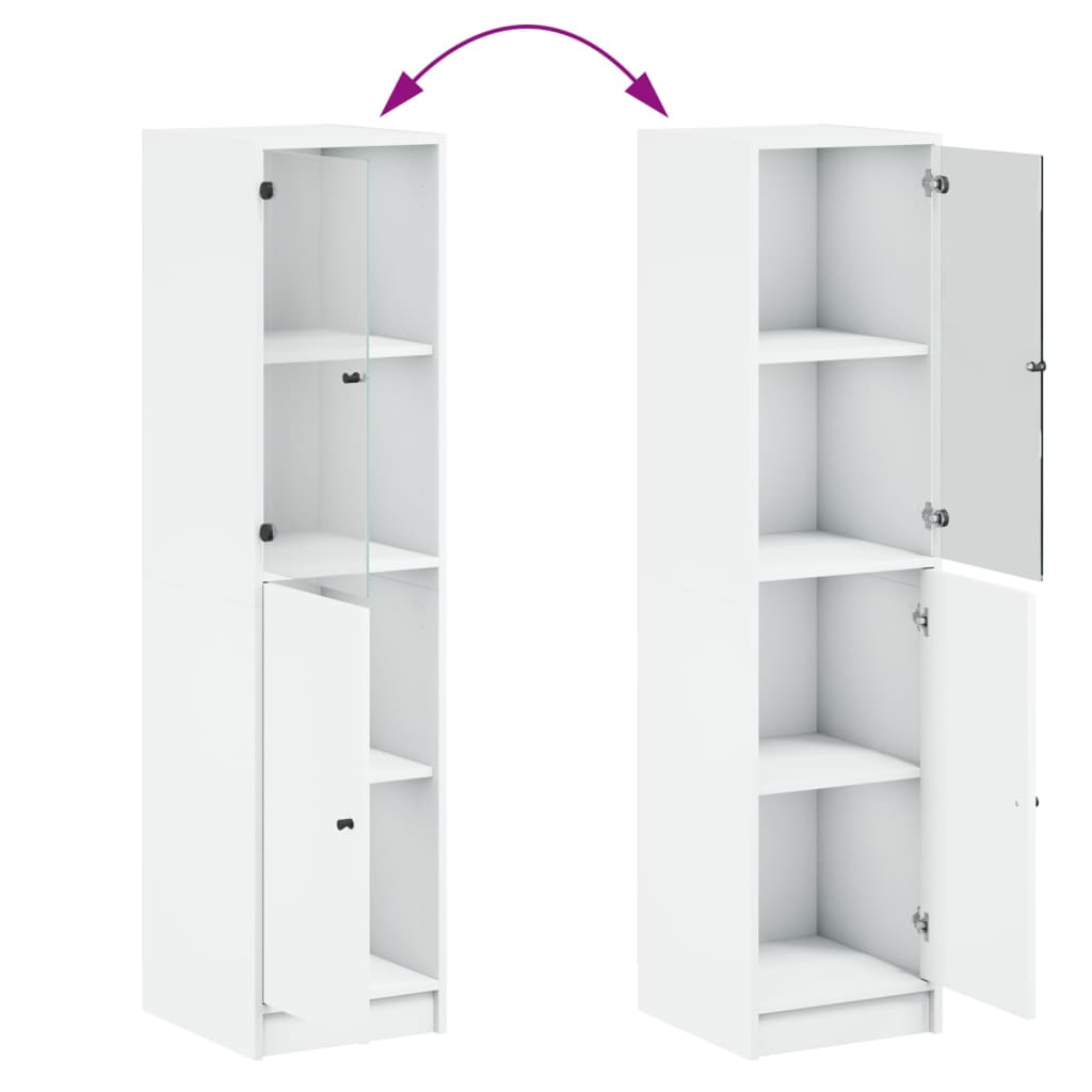 Buffet avec porte en verre blanc 35x37x142 cm Buffets & bahuts vidaXL   