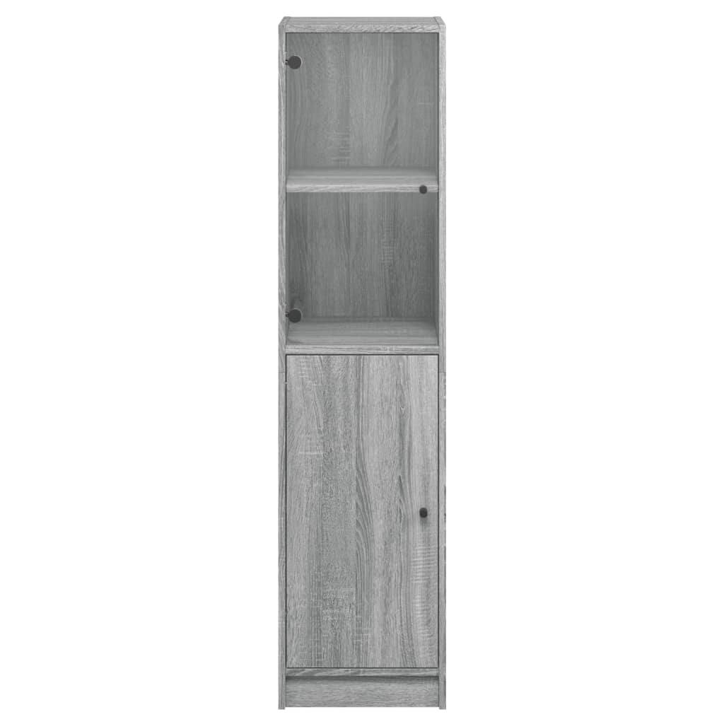 Buffet avec porte en verre sonoma gris 35x37x142 cm Buffets & bahuts vidaXL   