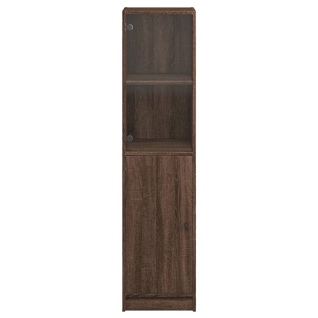 Buffet avec porte en verre chêne marron 35x37x142 cm Buffets & bahuts vidaXL   