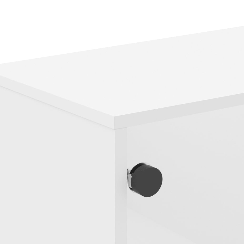 Table basse avec portes en verre blanc 68,5x50x50 cm Tables basses vidaXL   