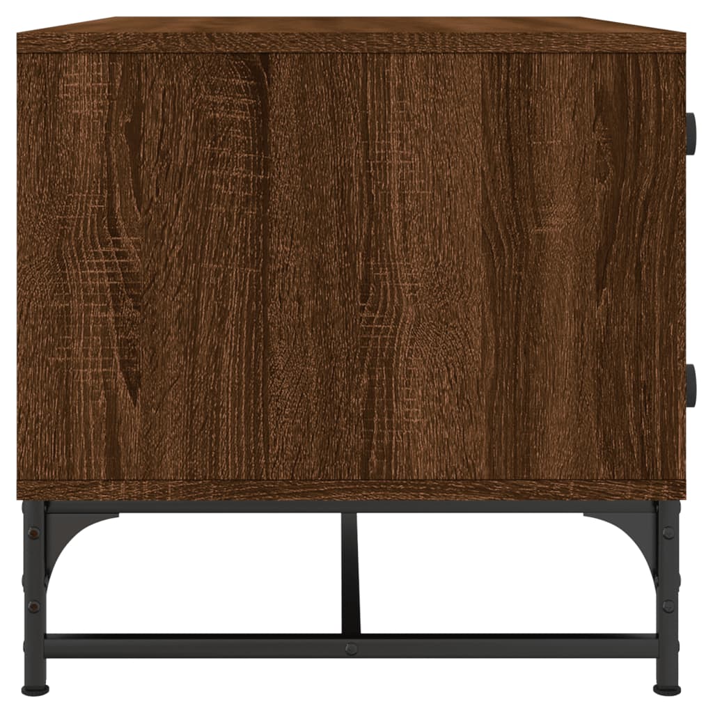 Table basse avec portes en verre chêne marron 68,5x50x50 cm Tables basses vidaXL   
