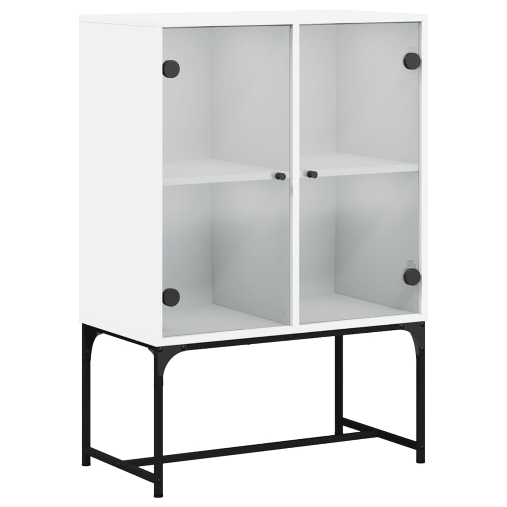 Armoire latérale avec portes en verre blanc 69x37x100 cm Buffets & bahuts vidaXL   