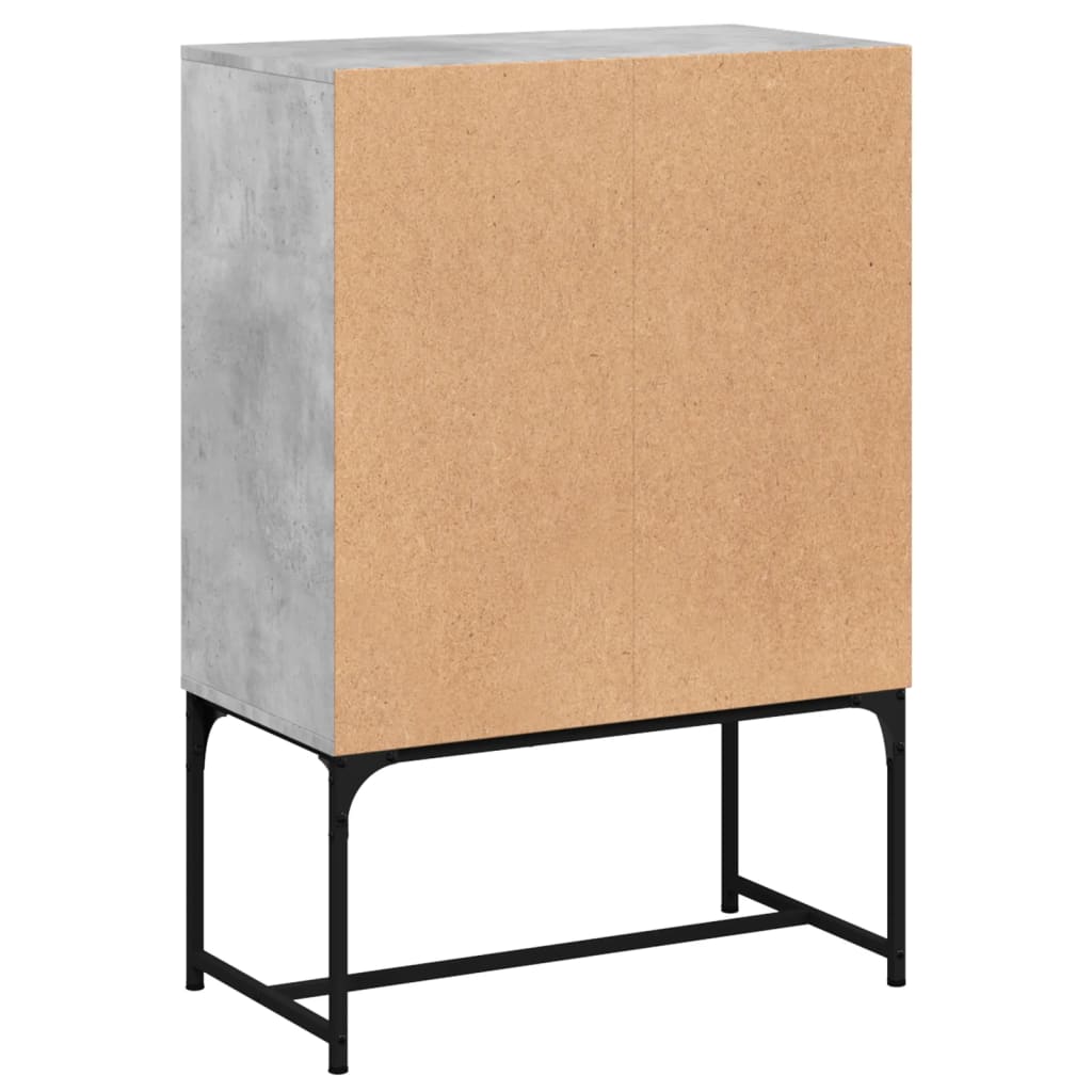 Armoire latérale avec portes en verre gris béton 69x37x100 cm Buffets & bahuts vidaXL   