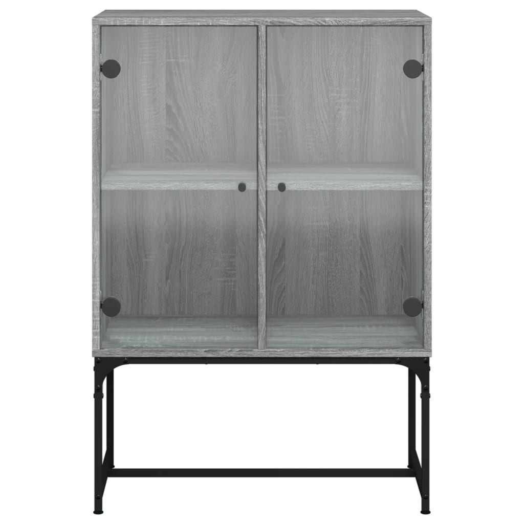 Armoire latérale avec portes en verre sonoma gris 69x37x100 cm Buffets & bahuts vidaXL   