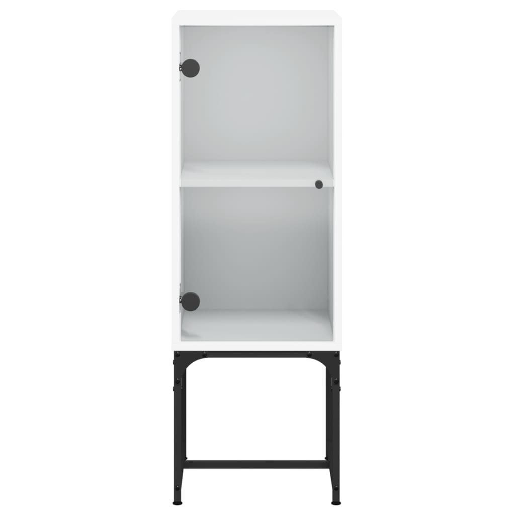 Armoire latérale avec porte en verre blanc 35x37x100 cm Buffets & bahuts vidaXL   