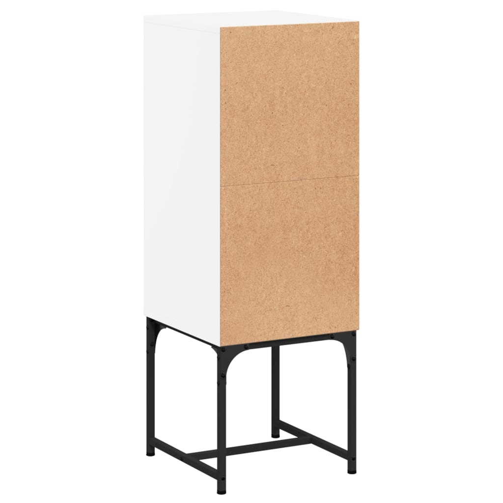 Armoire latérale avec porte en verre blanc 35x37x100 cm Buffets & bahuts vidaXL   