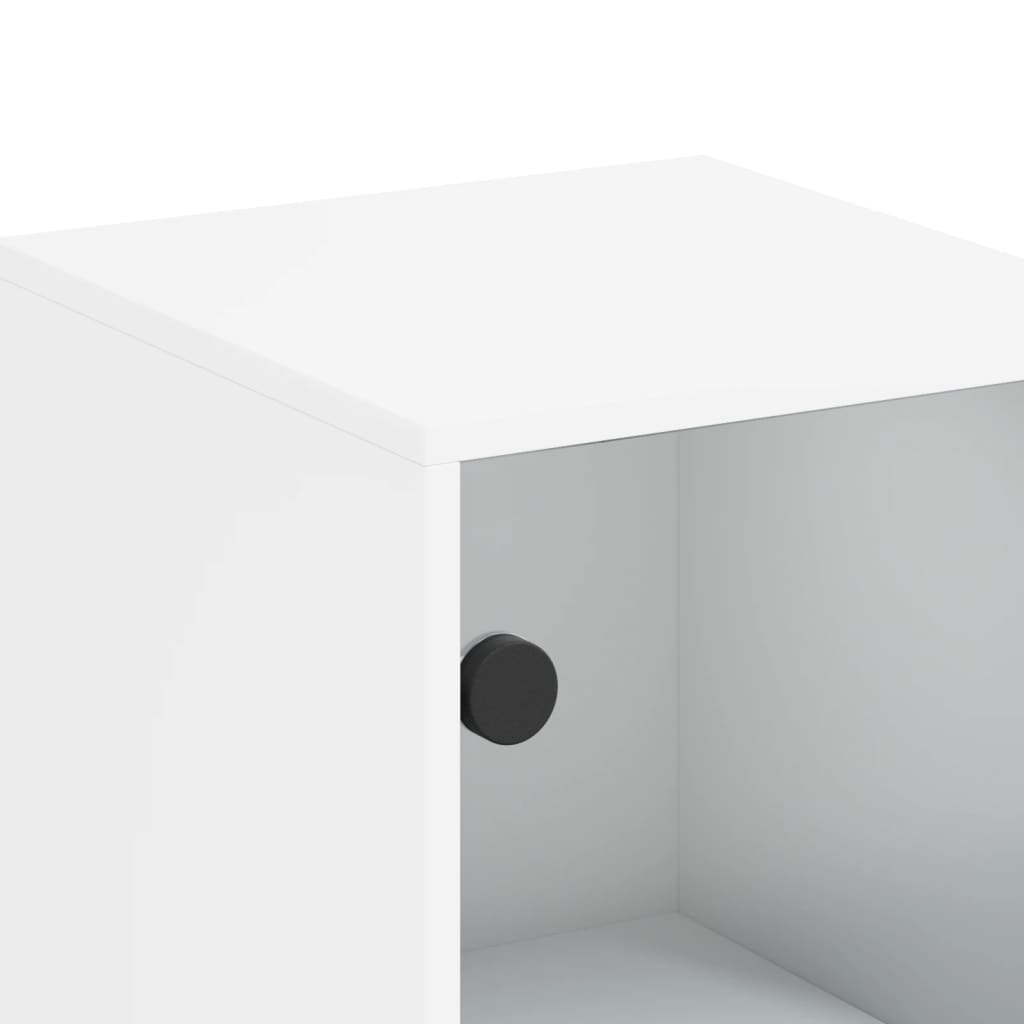 Armoire latérale avec porte en verre blanc 35x37x100 cm Buffets & bahuts vidaXL   