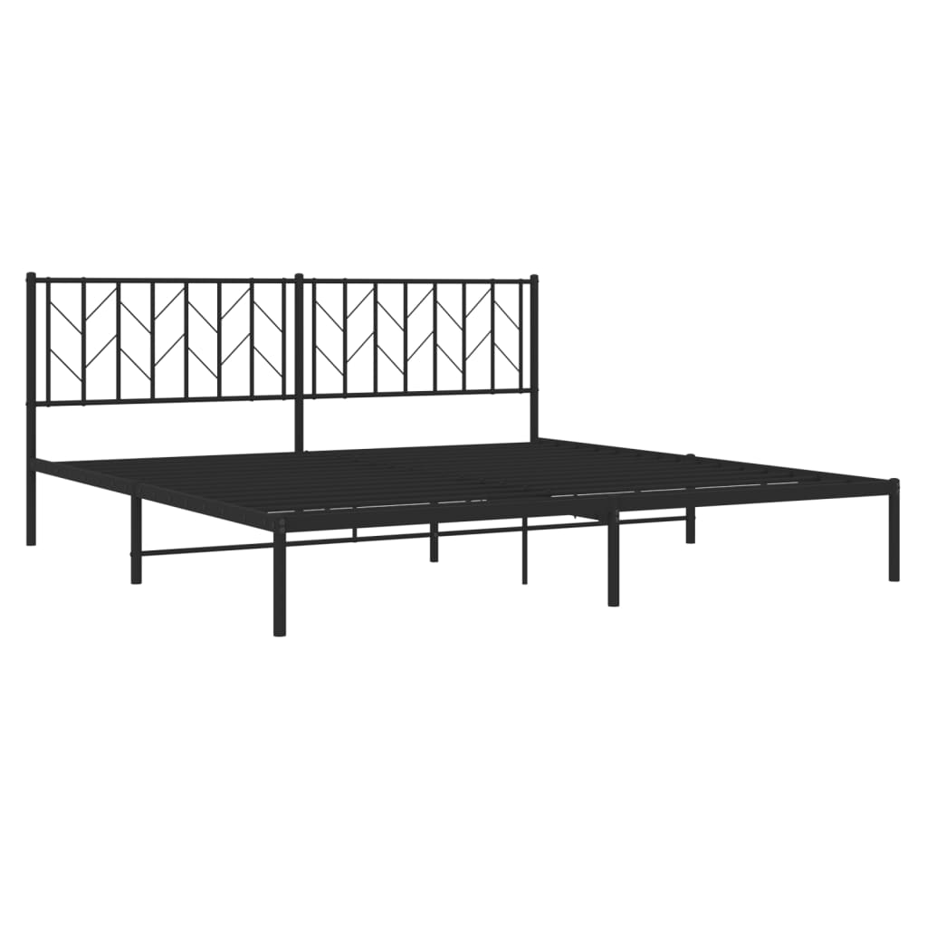 Cadre de lit métal avec tête de lit noir 193x203 cm Lits & cadres de lit vidaXL   