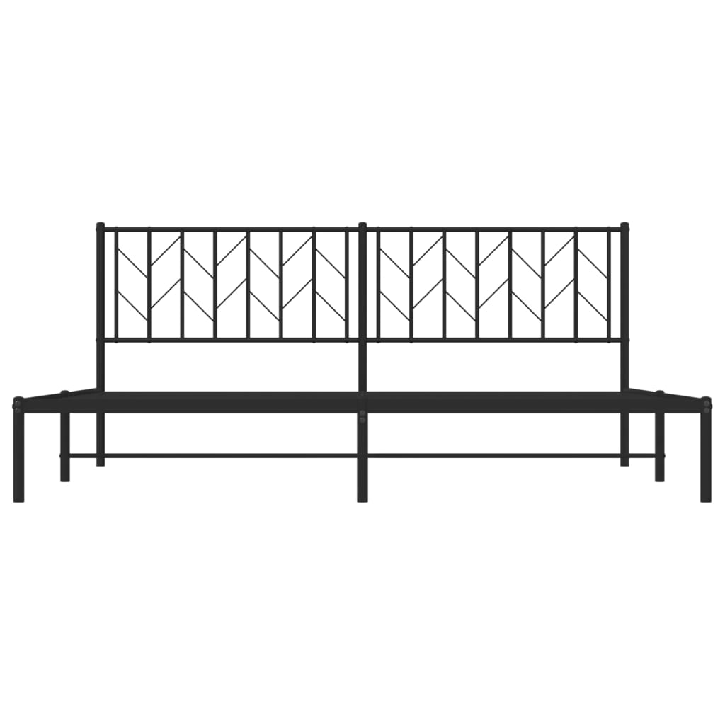 Cadre de lit métal avec tête de lit noir 193x203 cm Lits & cadres de lit vidaXL   