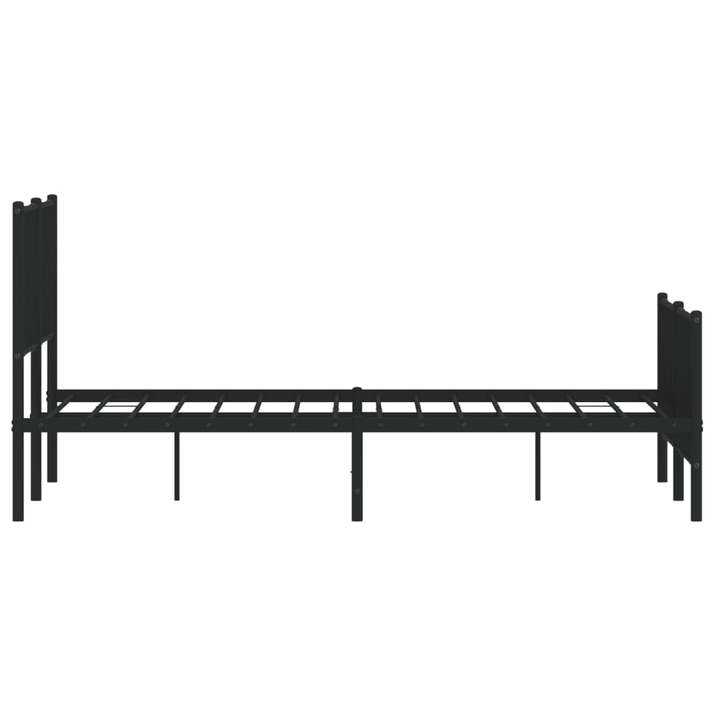 Cadre de lit métal avec tête de lit/pied de lit noir 140x190 cm Lits & cadres de lit vidaXL   