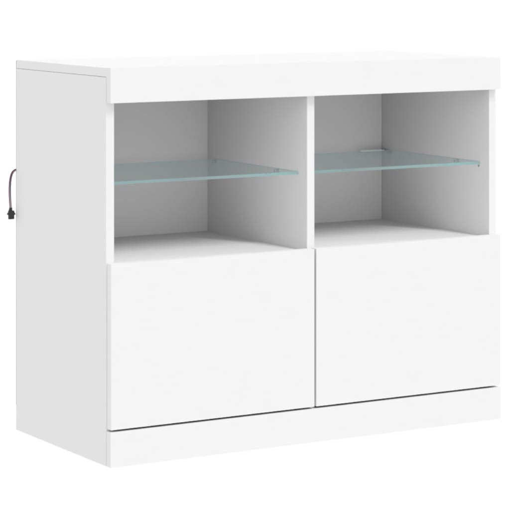 Buffet avec lumières LED blanc 81x37x67 cm Buffets & bahuts vidaXL   