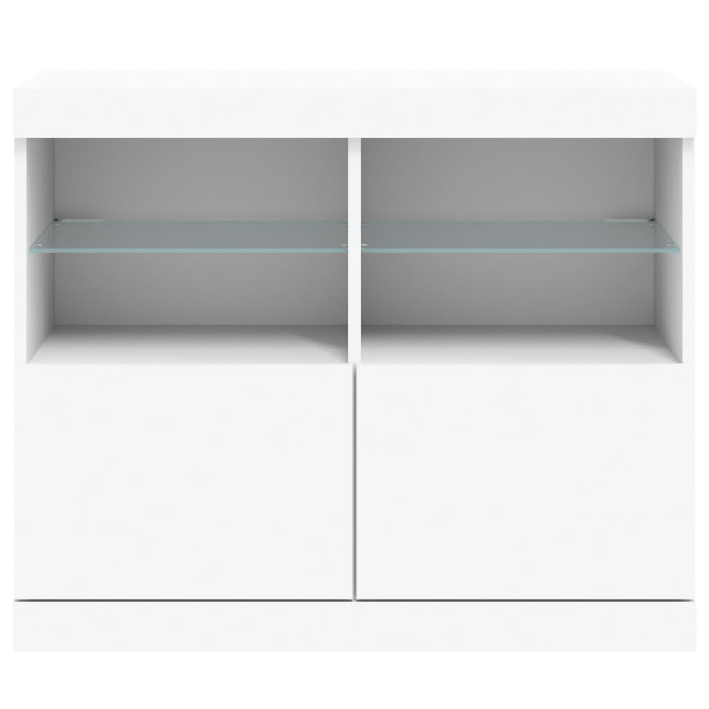 Buffet avec lumières LED blanc 81x37x67 cm Buffets & bahuts vidaXL   