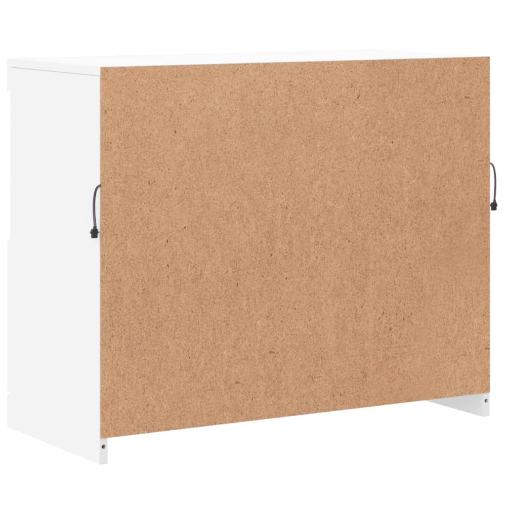 Buffet avec lumières LED blanc 81x37x67 cm Buffets & bahuts vidaXL   