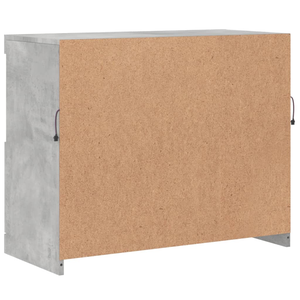 Buffet avec lumières LED gris béton 81x37x67 cm Buffets & bahuts vidaXL   