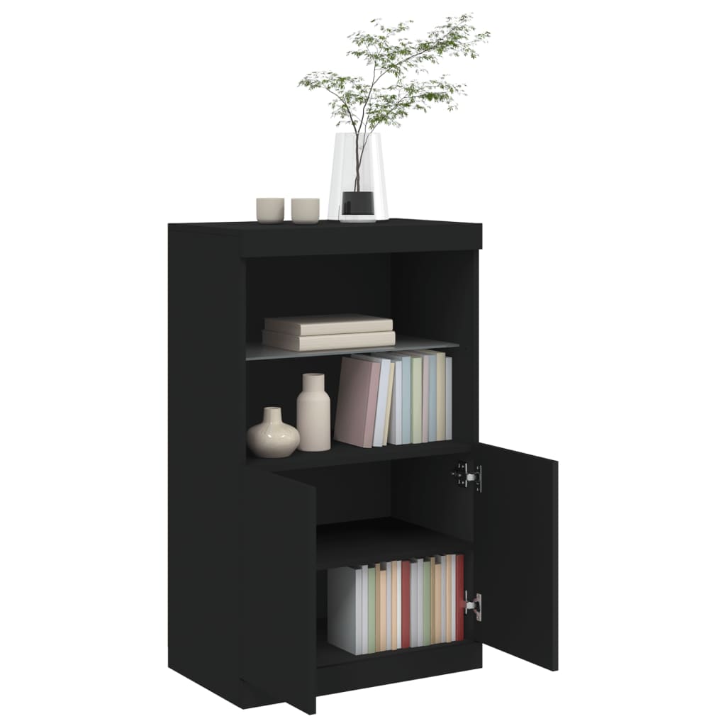 Buffet avec lumières LED noir 60,5x37x100 cm Buffets & bahuts vidaXL   