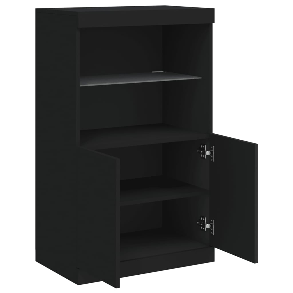 Buffet avec lumières LED noir 60,5x37x100 cm Buffets & bahuts vidaXL   