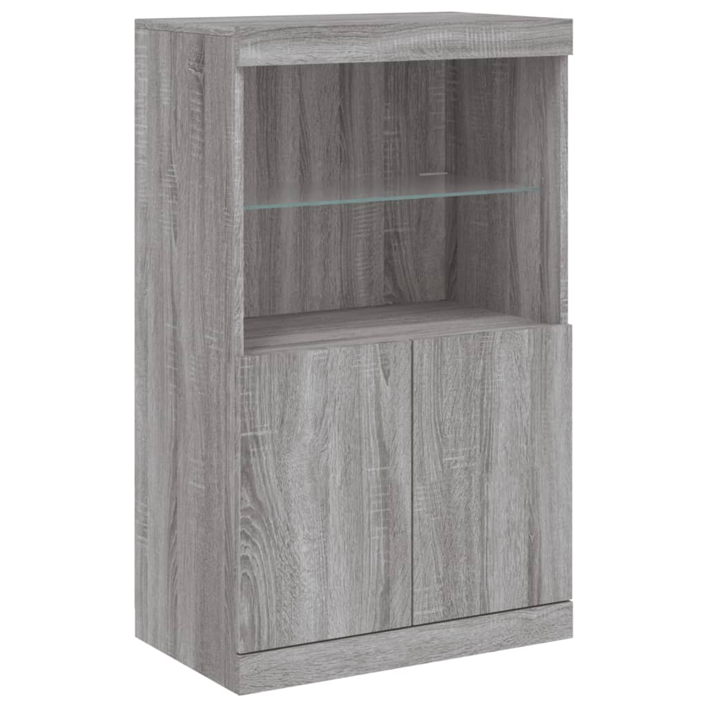 Buffet avec lumières LED sonoma gris 60,5x37x100 cm Buffets & bahuts vidaXL   