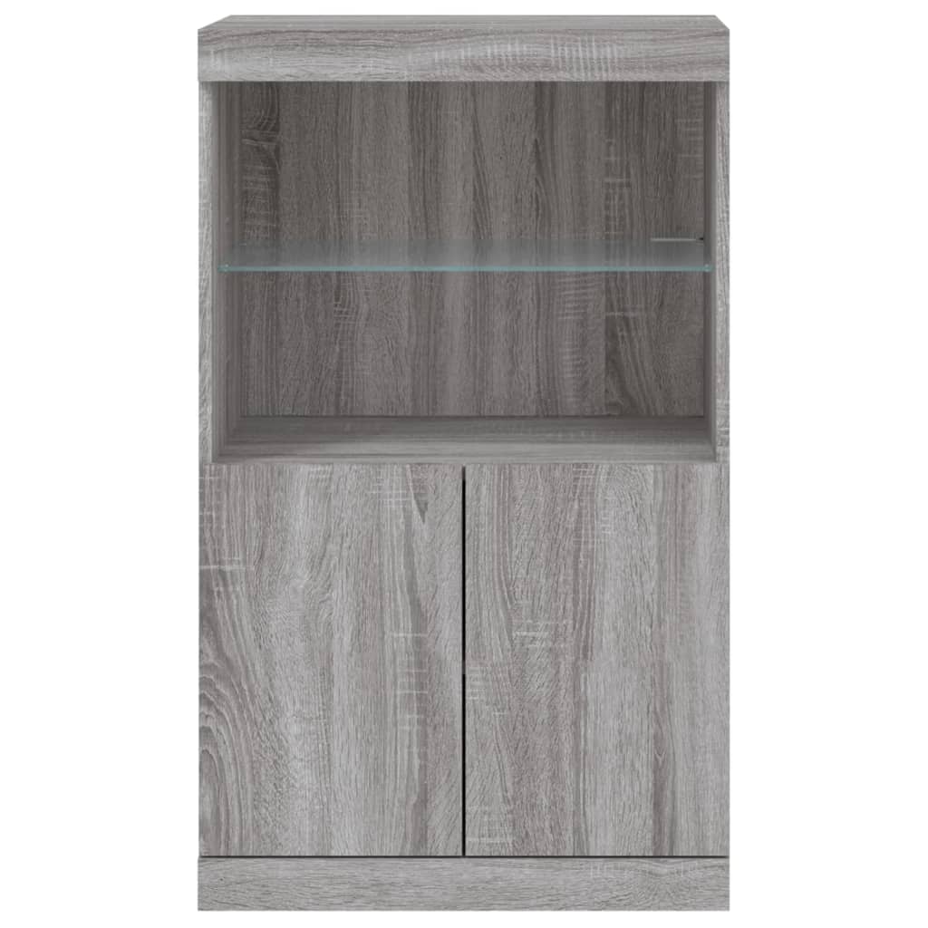Buffet avec lumières LED sonoma gris 60,5x37x100 cm Buffets & bahuts vidaXL   