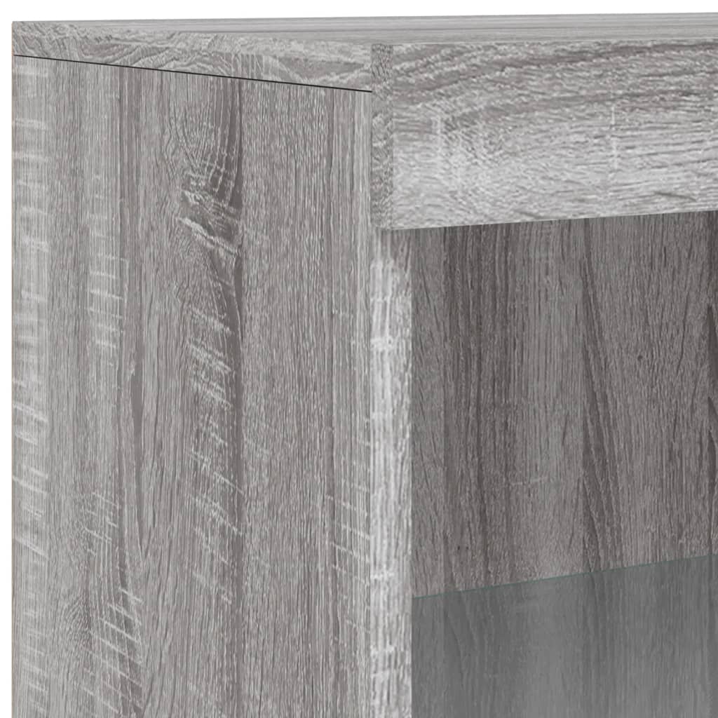 Buffet avec lumières LED sonoma gris 60,5x37x100 cm Buffets & bahuts vidaXL   