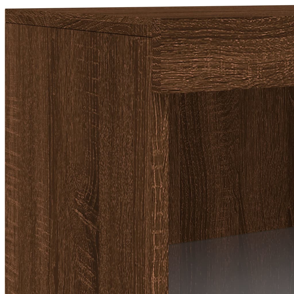 Buffet avec lumières LED chêne marron 60,5x37x100 cm Buffets & bahuts vidaXL   