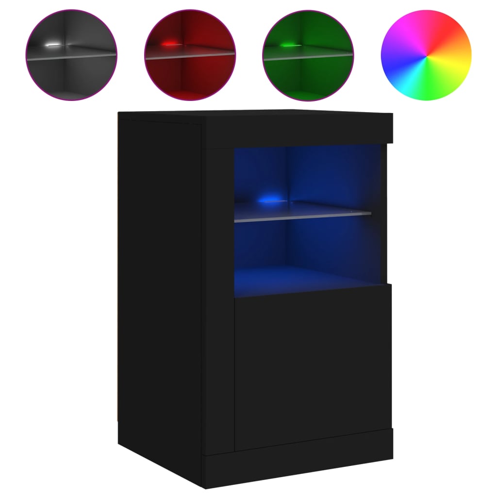 Buffet avec lumières LED noir 41x37x67 cm Buffets & bahuts vidaXL   